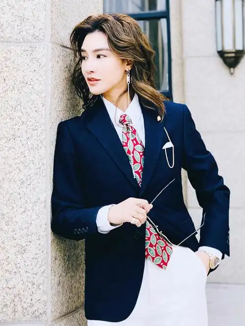 正正tutu欧美商务单排藏蓝西服时尚百搭绅士西服套装