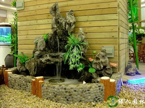 室内水泥假山图片_绿人园林景观