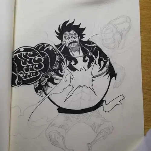 海贼王路飞手绘过程