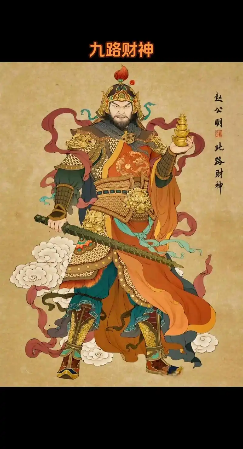 九路财神到 九路财神包括:王亥(中),比干(东), - 抖音