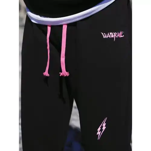 运动休闲抽绳宽松训练健身篮球直筒刺绣长裤男女吾辈闪电卫裤