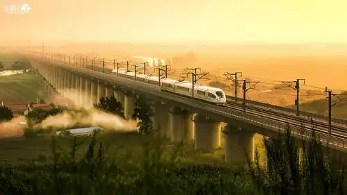 《晨曦中的高铁》