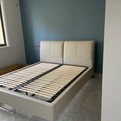 airland雅兰 真皮床架 现代简约轻奢床1.8米婚床主卧大床 香颂