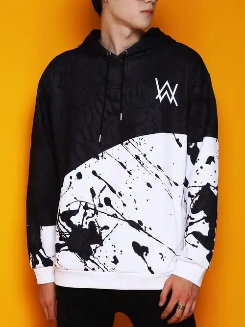 秋季潮牌alan walker艾伦沃克同款卫衣男连帽宽松加绒加厚上衣长袖