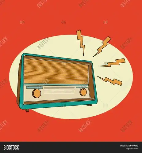 retro classic radio on vintage background.