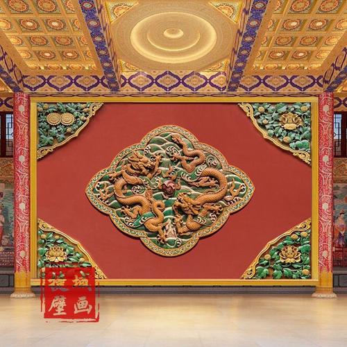 中国红中式皇宫宫殿故宫红墙壁画古典建筑古风墙纸紫禁城宫墙壁纸