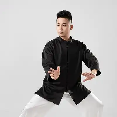 久武至尊夏季中国风休闲短袖太极服男功夫装武术服太极拳练功服