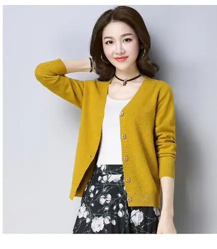 2018春季新款针织开衫短款韩版外搭宽松显瘦百搭毛衣女装外套女款