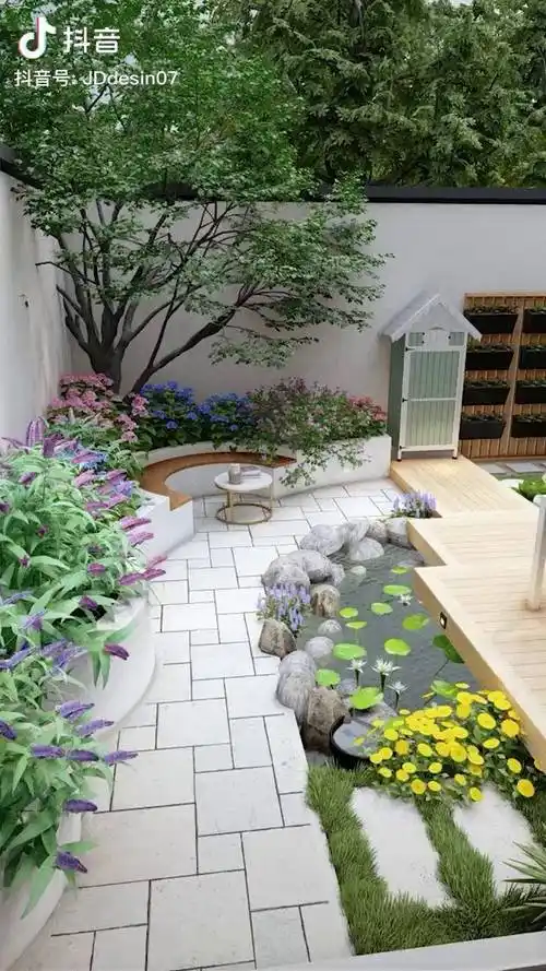 65平米田园小院花园设计庭院设计甲第设计