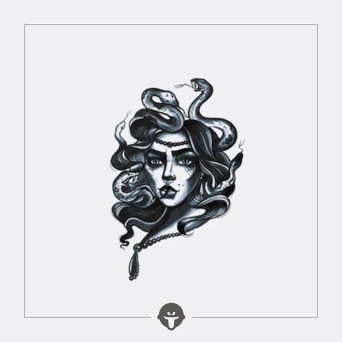 再变 蛇女纹身贴ins风纹身贴防水女持久欧美个性彩色手臂肩背男