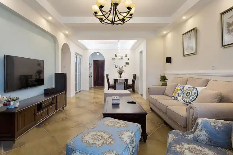 保利春天里-95平米三居田园风格-谷居家居装修设计效果图