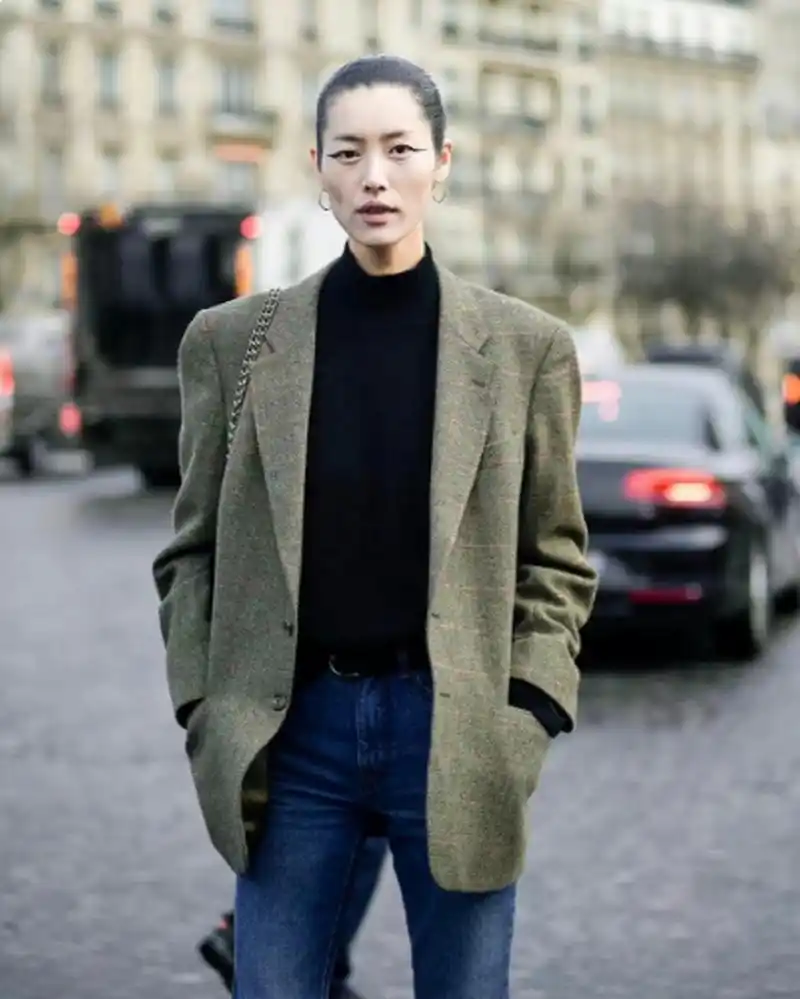 刘雯时装周街拍穿搭合辑.