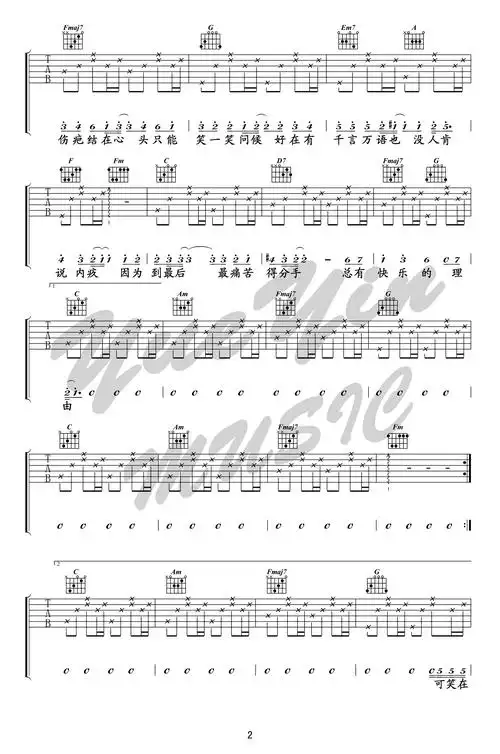 田馥甄爱了很久的朋友吉他谱c调女生版弹