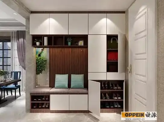 门口带坐凳鞋柜装修效果图尽显鞋柜多功能魅力