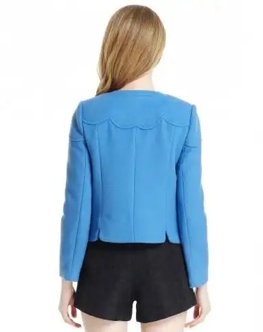 黛蓝色淑女知性长袖外套