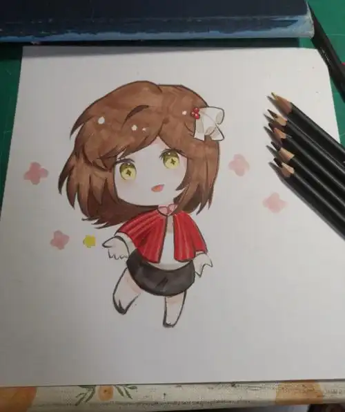 二次元q版少女内附教程步骤图