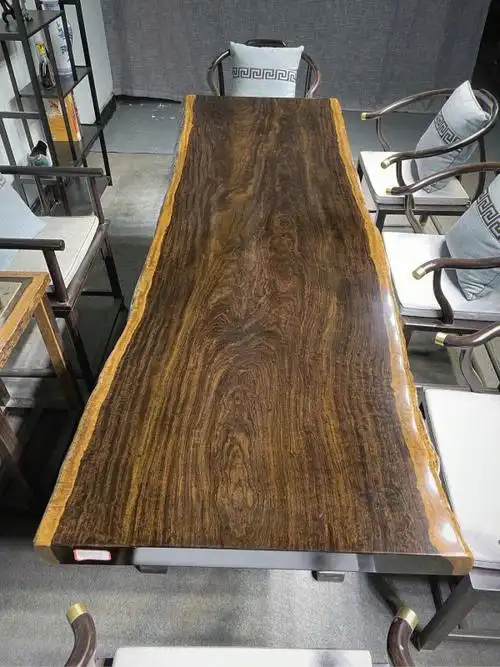 黑檀实木大板桌,独板的,这纹理真清晰漂亮黑檀作为一种相对名贵的木材