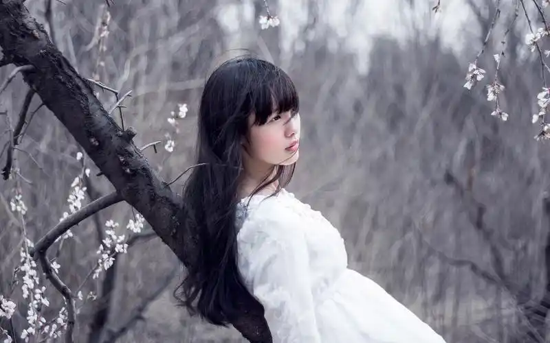 小清新森系美女高清桌面壁纸图片