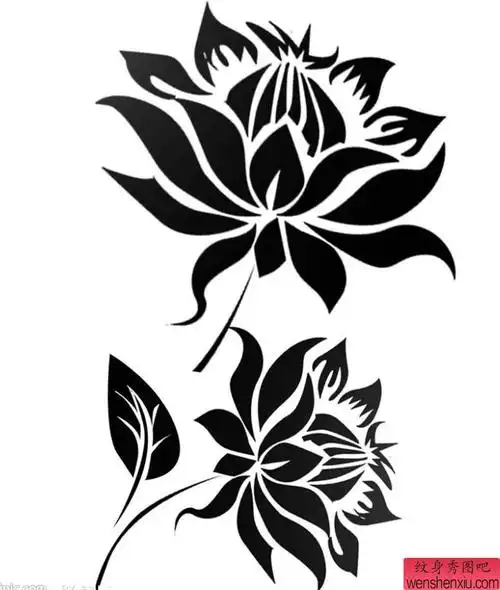 图腾莲花刺青图案