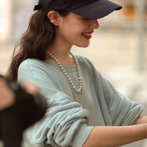 pn珍珠项链女双层叠戴颈链高级设计轻奢小众项链