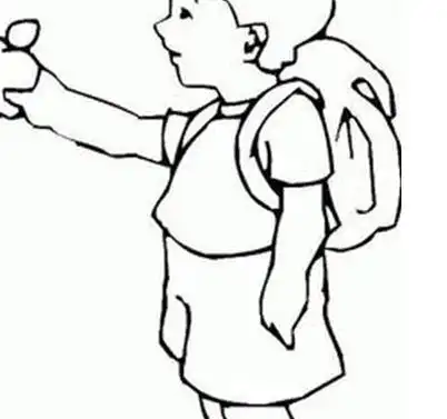 学生背书包简笔画背影