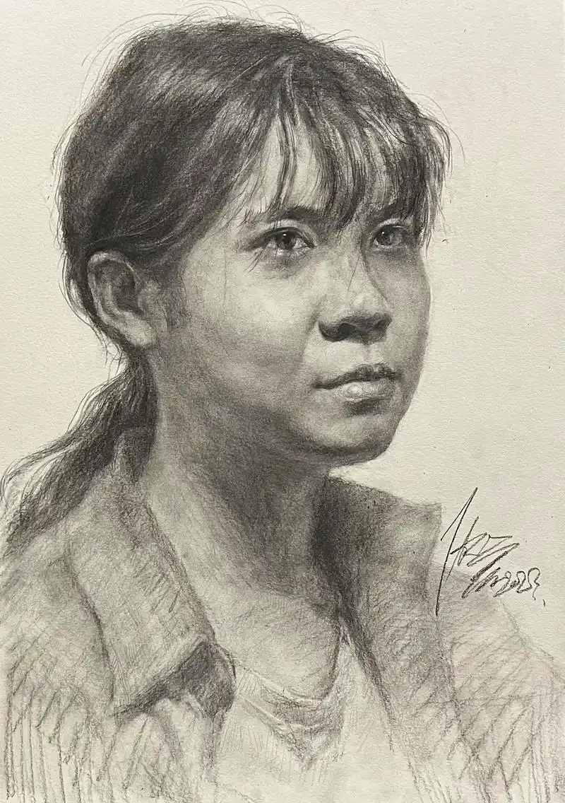 素描头像 #联考 #人物肖像 #绘画 #艺考集训 - 抖音