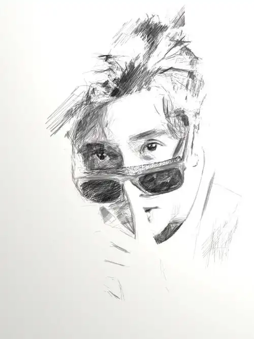 薛之谦##为偶像打call#薛之谦 原创素描 步骤图_素描_绘画_影视_绘画