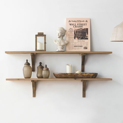 retro 复古做旧装饰墙托架置物架装饰层板架子实木 墙上diy隔板架