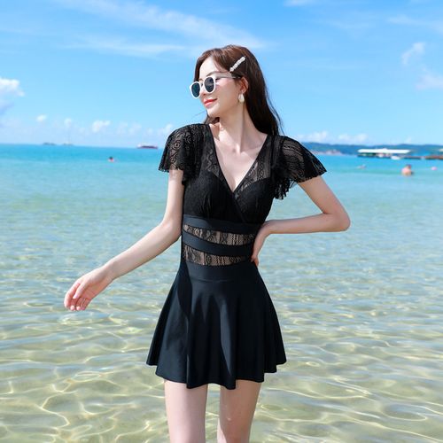 泳衣女夏款仙女范遮肚连体韩国ins风保守温泉泳装