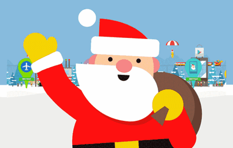 圣诞老人红帽子招手礼物gif动图_动态图_表情包下载_soogif