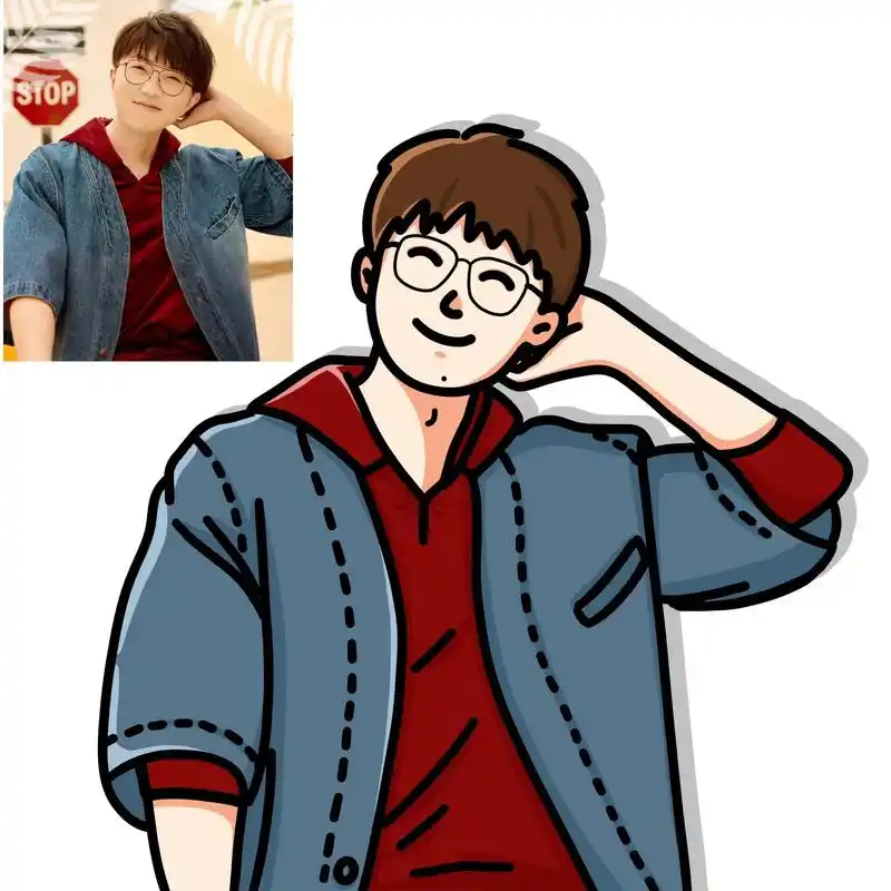 今天画了个毛毛.#照片转手绘 #毛不易 - 抖音