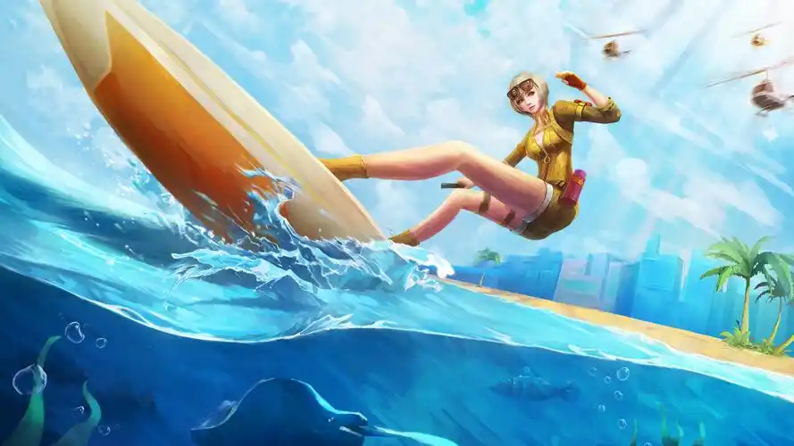 2021-09-15壁纸标签:cf穿越火线灵狐冲浪美女角色4k壁纸封面图cf灵狐