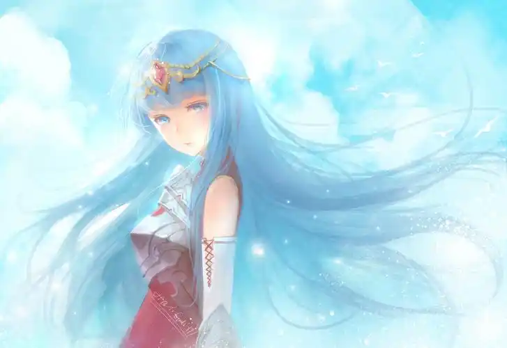 人物蓝头发长发动漫漫画动漫女孩bluehairlonghairmangaanimegirls