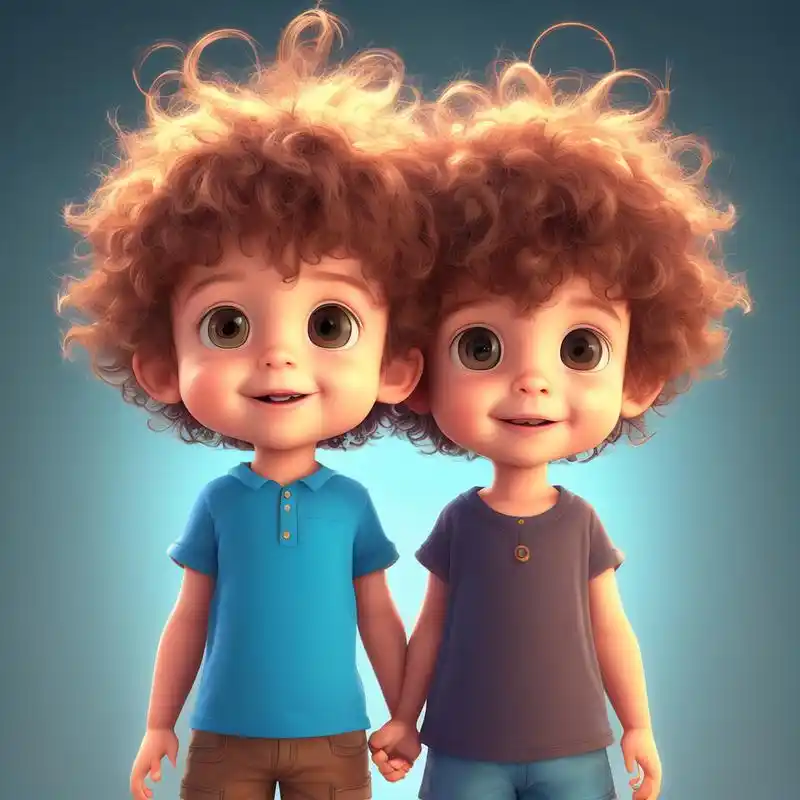 ai作画,可爱小男孩,爆炸头