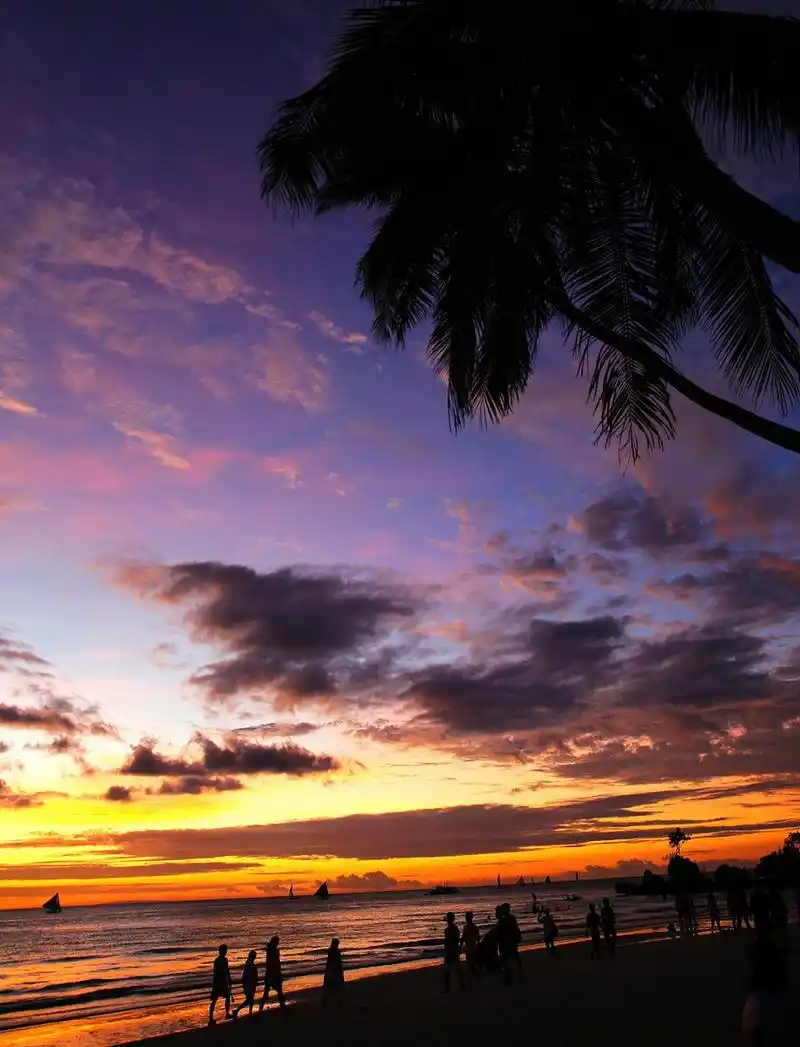 椰林,海滩,夕阳!
