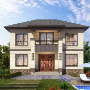 b7841两层网红新中式别墅设计图纸农村简单二层小洋楼新款自建房