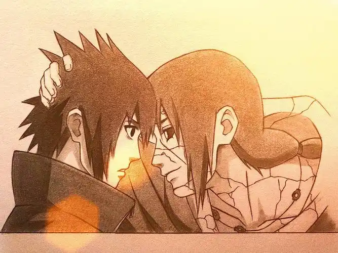 "无论你将来变成什么样,我都会一直爱着你"#手绘  #鼬  #佐助