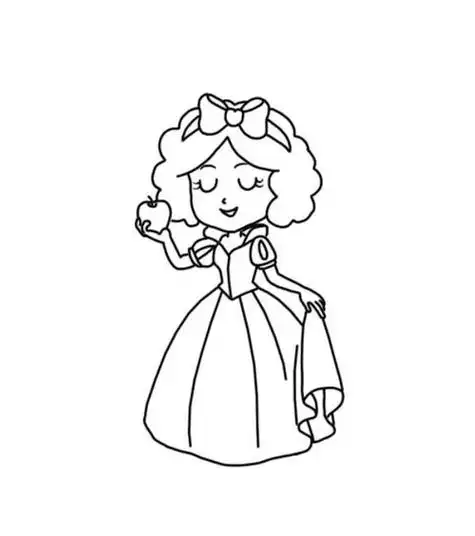 白雪公主素描简笔画