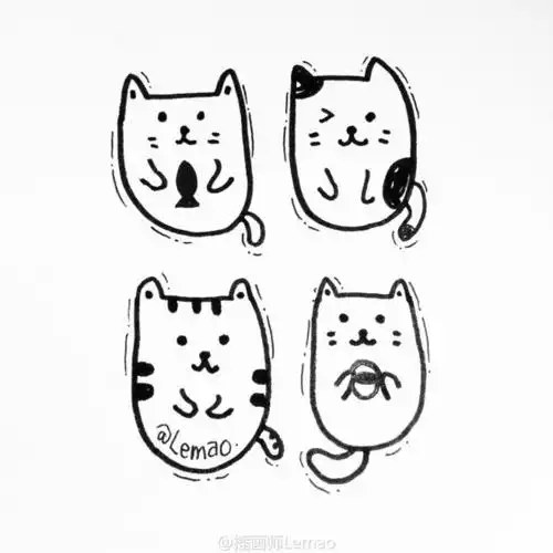 【手绘】简单又实用的黑白小插画→_→#手.