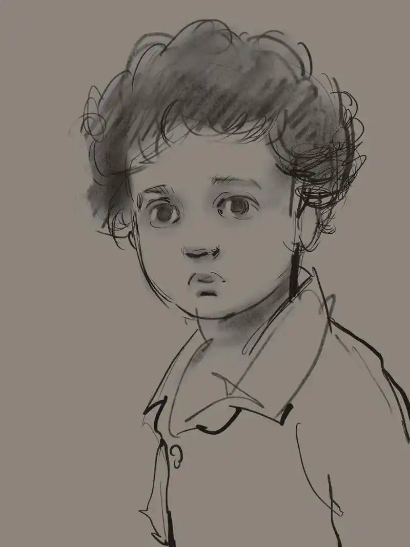 一张儿童肖像#procreate #ipad绘画 #儿童肖像 - 抖音