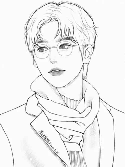 我终于画了个男生