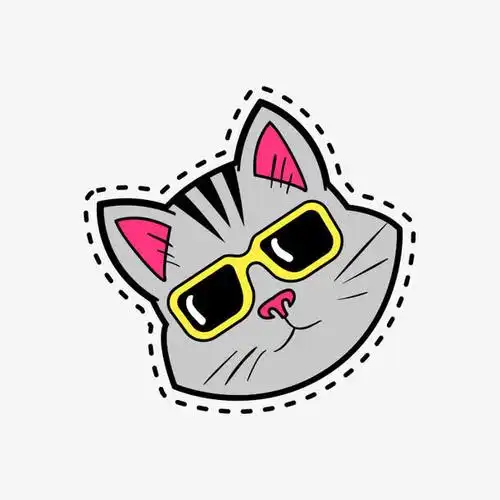 关键词 : 猫头,眼镜,卡通