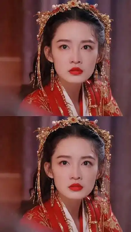古典美女李沁和古装红衣的适配度满分