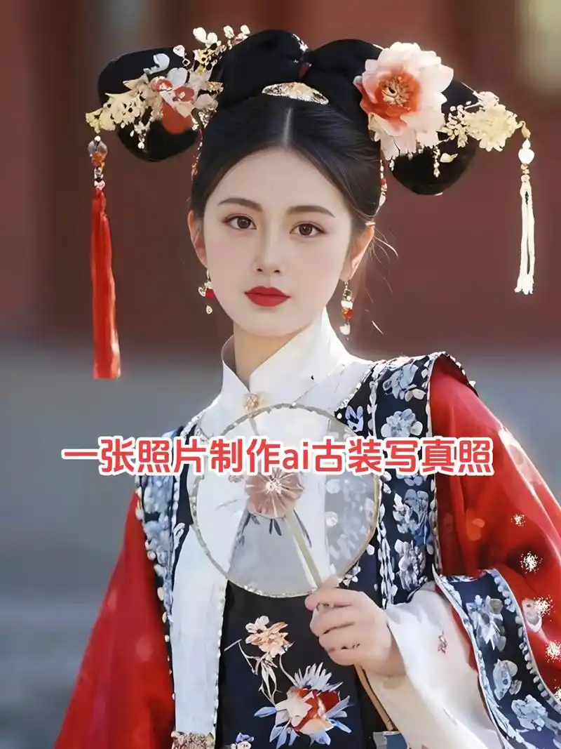 一键制作ai古装美人写真照入口.ai一键换脸特效模板 清宫 - 抖音