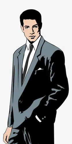 卡通西装男士半身图案