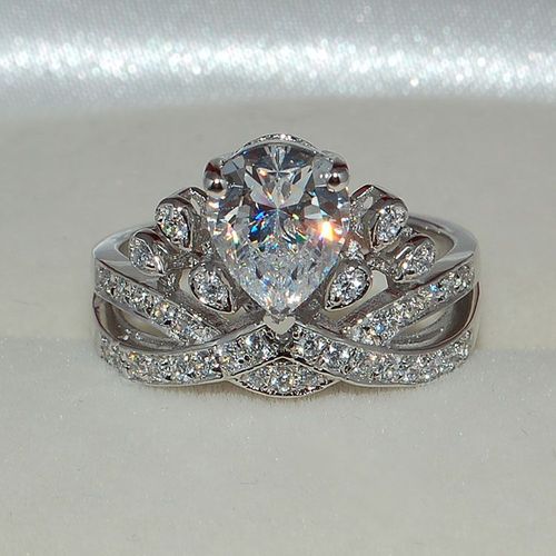 baby同款婚戒 angelababy同款锆石女戒指 为爱加冕皇冠