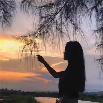 日落黄昏夕阳好看女生头像背影 女生唯美夕阳西下背影头像图片_女生头