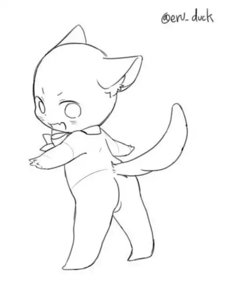 q版,兽人模板,太萌了#绘画参考##q版