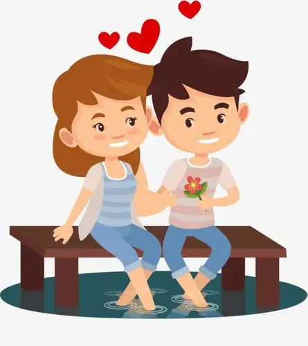 秀恩爱谈心聊天的小情侣