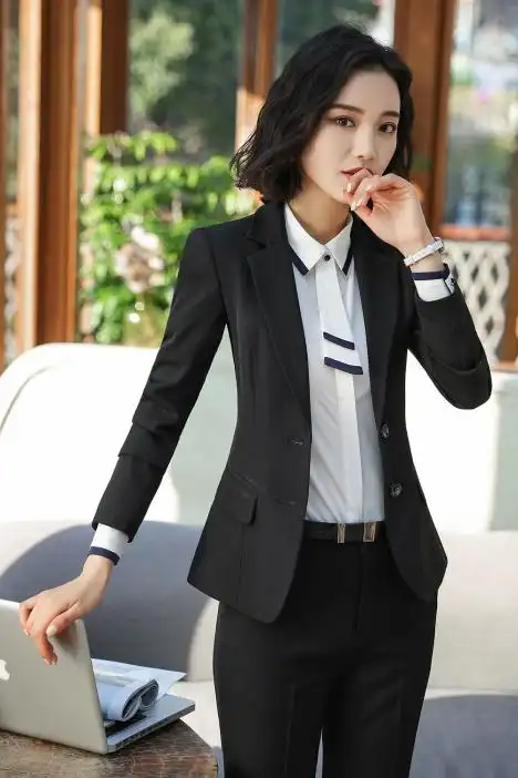 ol职业装女装套装2019春秋季新款时尚气质西装面试女工作服三件套工装